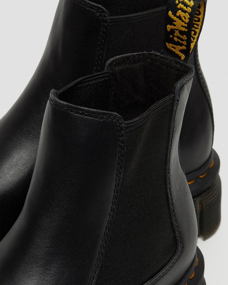 Botines Chelsea Dr Martens Audrick Nappa Cuero Plataforma Hombre Negros | MX 313SGL